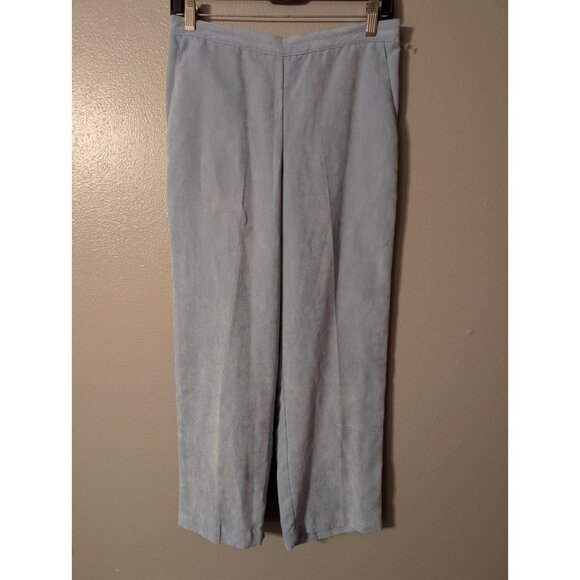 Alfred Dunner Womens Petite 8 Blue Ankle Pants Faux Suede Elastic Back Stretch - Picture 2 of 4